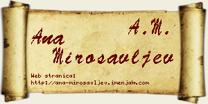 Ana Mirosavljev vizit kartica